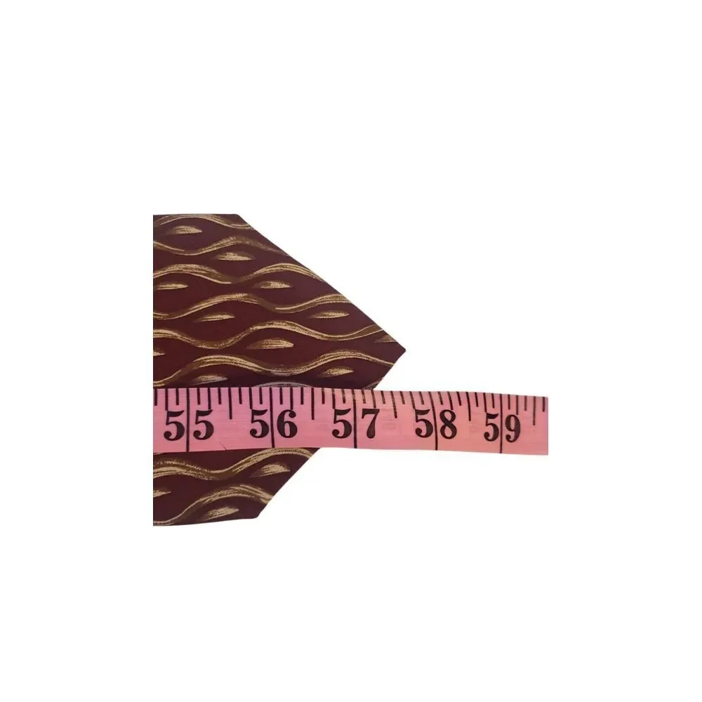 Ralph Lauren Chaps Neck Tie Mens Burgundy Tan Abstract Business‎ Church Preppy